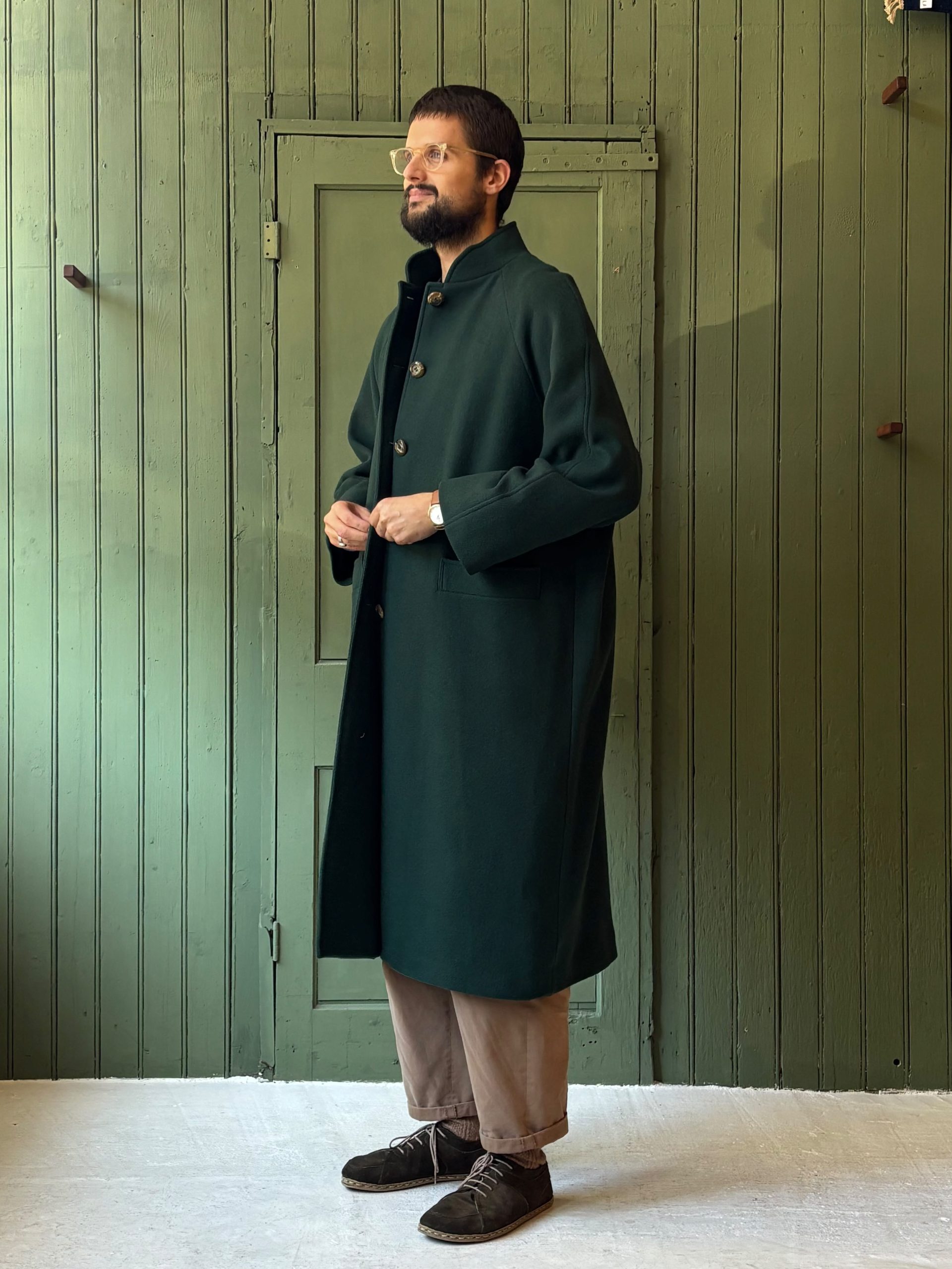 Hansom Overcoat | Forest Green Wool - Image 6