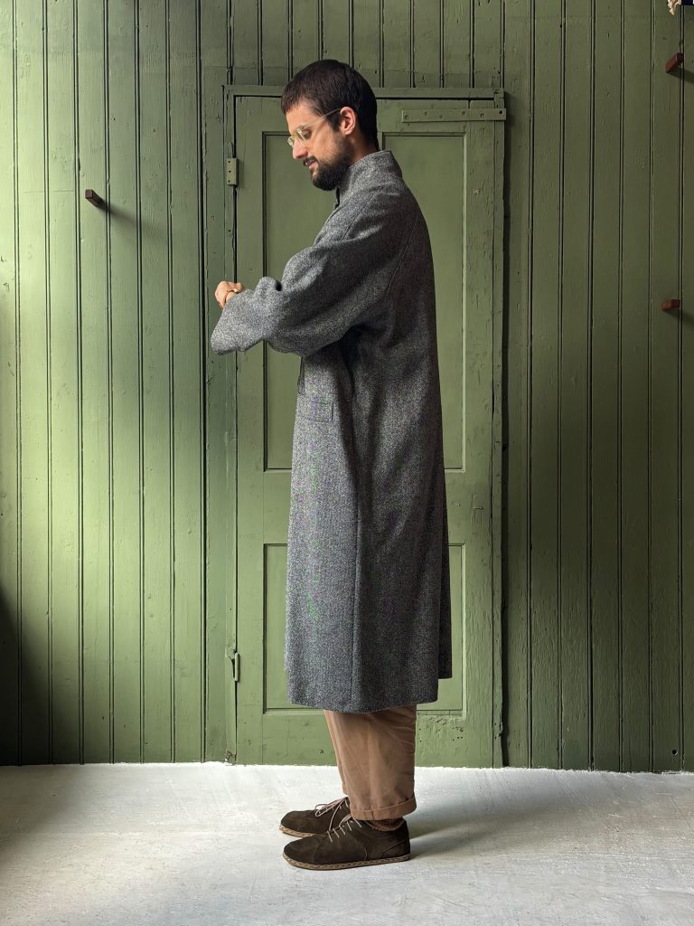 Hansom Overcoat | Black and Grey Wool