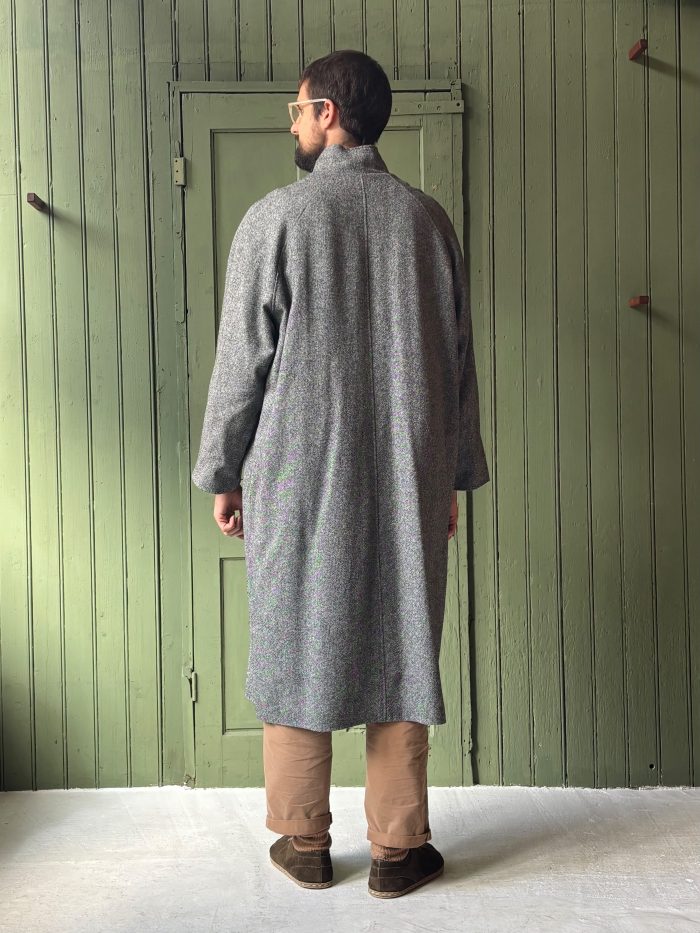 Hansom Overcoat | Black and Grey Wool - Image 3