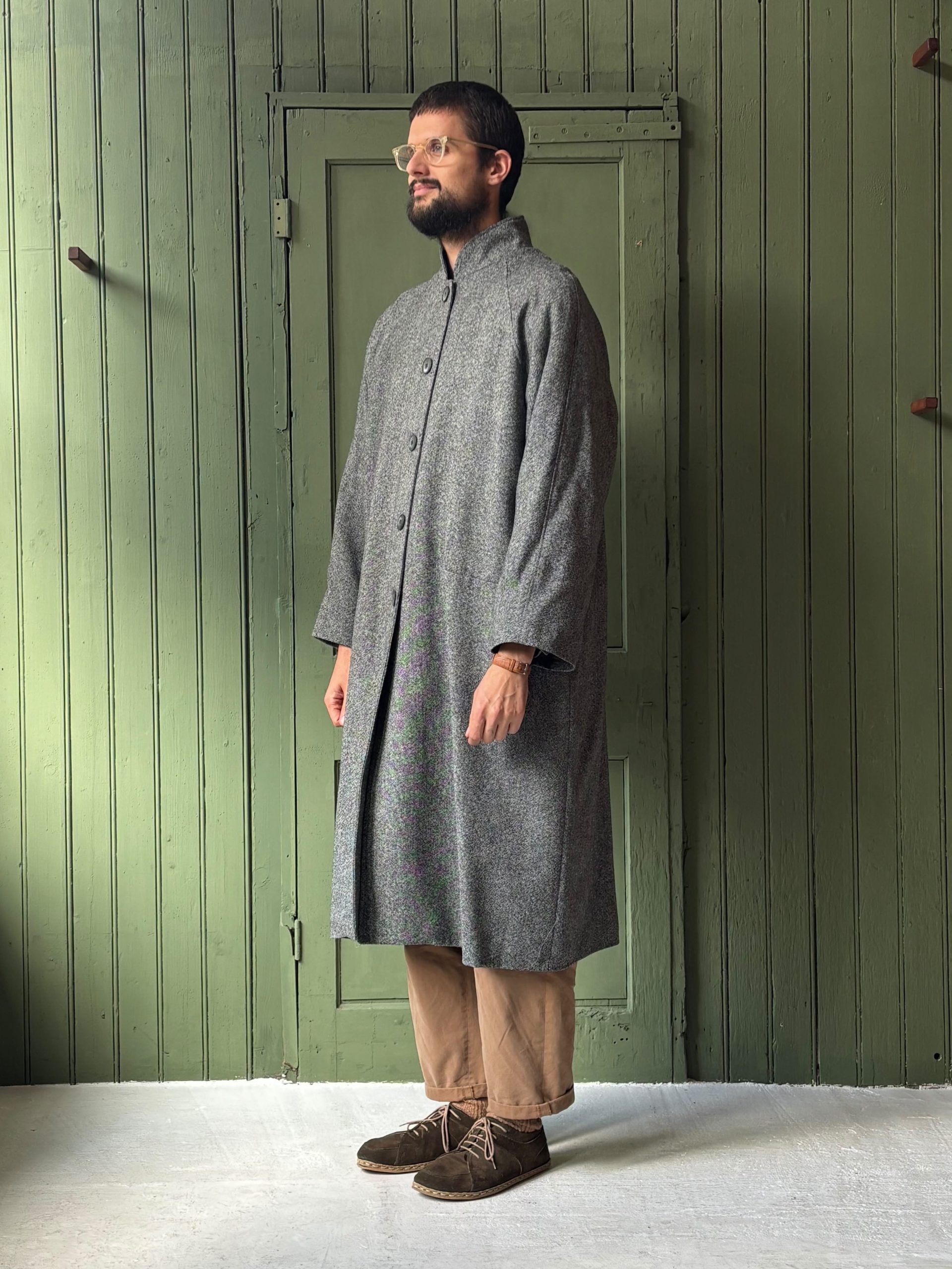 Hansom Overcoat | Black and Grey Wool - Image 4
