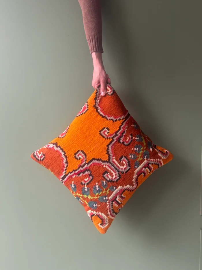 Orange Moldovan Kilim Cushion - Image 4