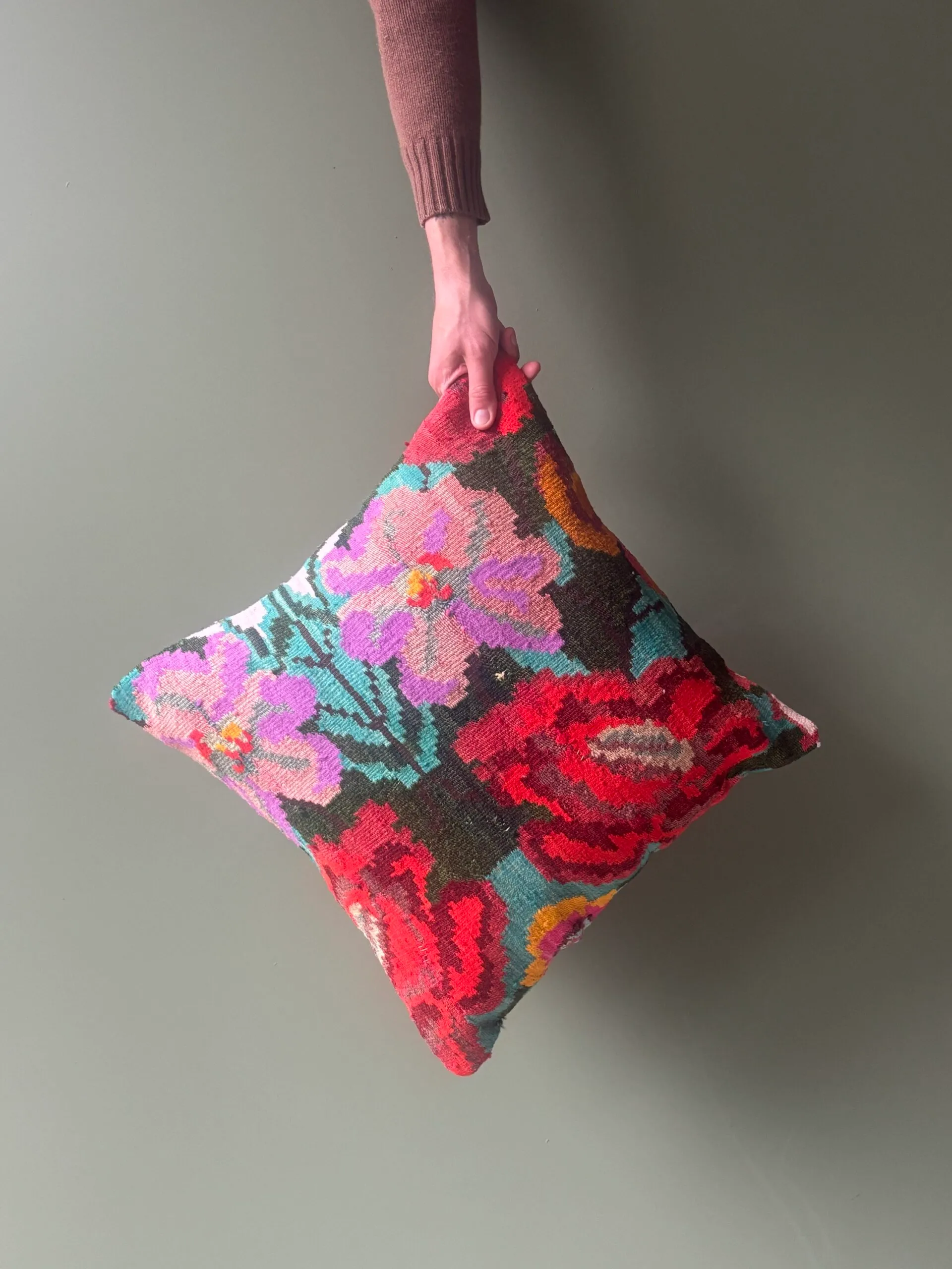 Black Moldovan Kilim Cushion - Image 6