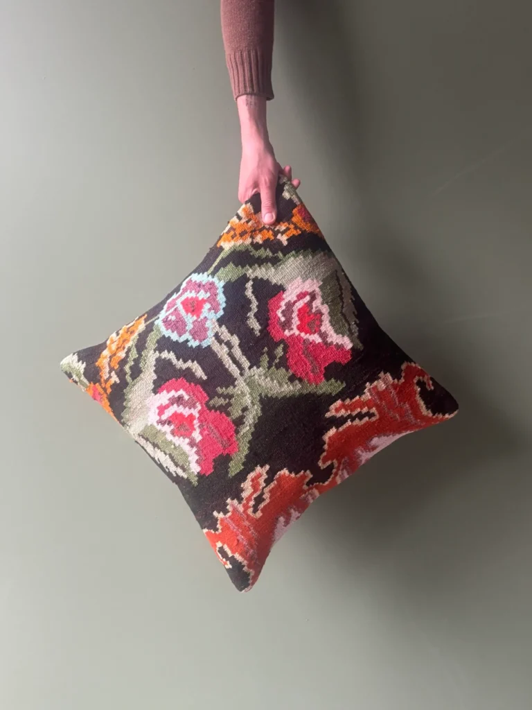 Black Moldovan Kilim Cushion