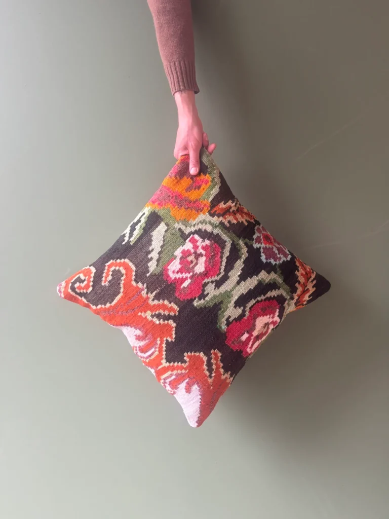 Black Moldovan Kilim Cushion